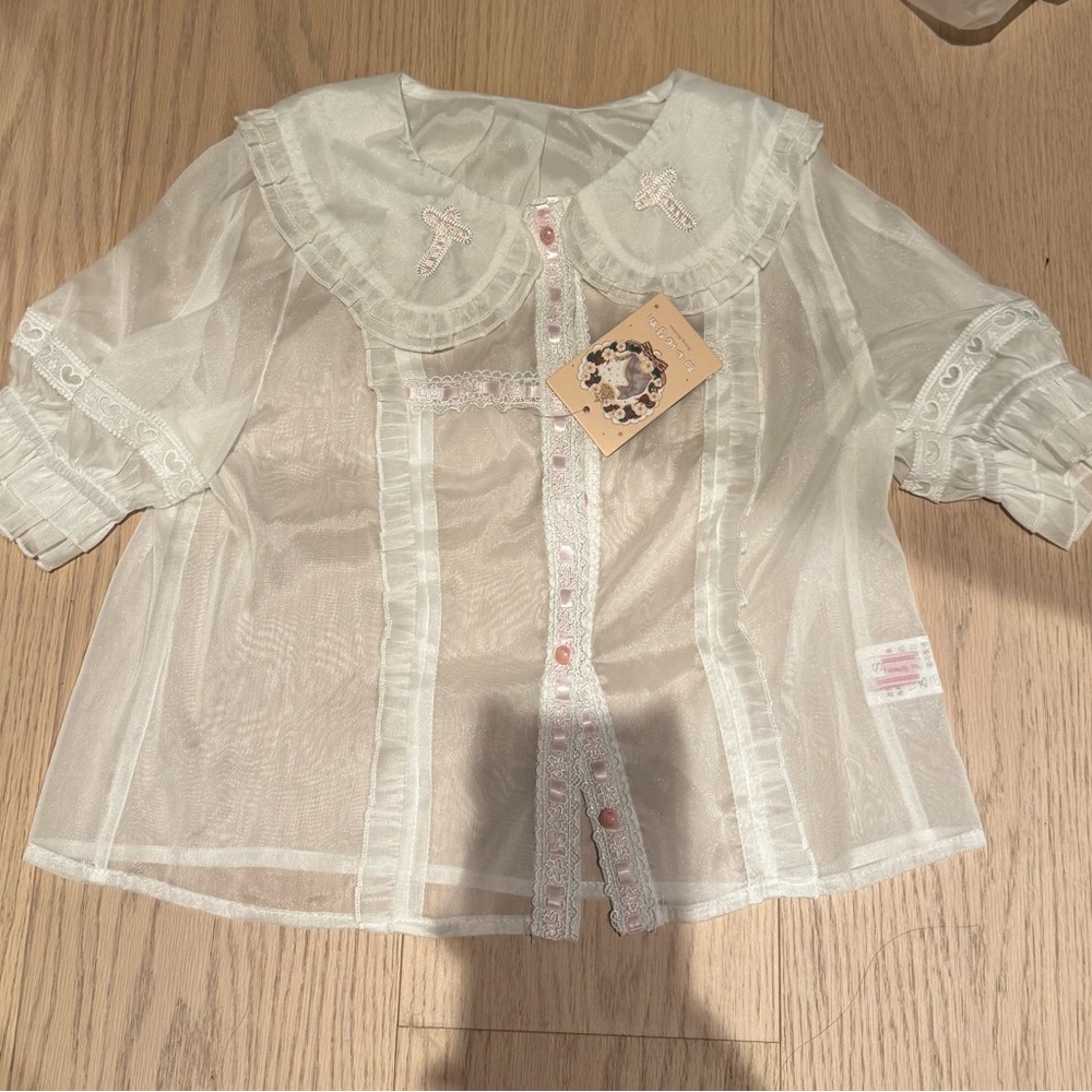 Sweet Lolita Fashion sheer blouse